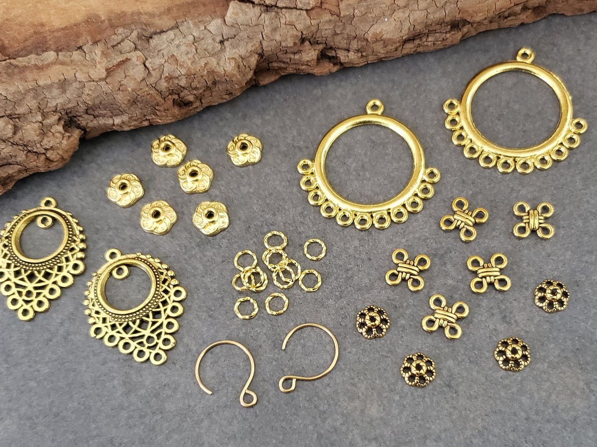 12 Pcs Designer Flower Charms Pendant 24k Gold Plated Copper Beads ,Scratch  Mat