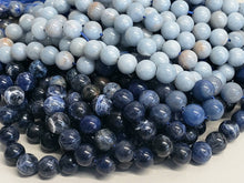 Load image into Gallery viewer, Blue Mix - Natural Gemstone Beads - 8mm - 16" Full Strand