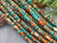 Orange & Turquoise - Cylinder Rondelle Mix - 8" Str.