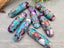 Purple & Turquoise - Curved Bracelet Bar - 35x12mm