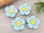 Powder Blue- Resin Flower Charms - 20mm - 4pcs