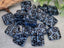 Azure Spirals - Czech Glass Square Beads - 18mm - 4pcs