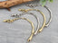 14k Gold / Platinum Plated - Curved Brass Bracelet Bar Link/Connector - 50mm - 1pc