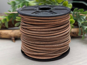 Natural - Distressed Leather Cord - 1yd #01