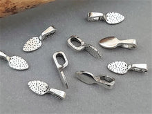 Load image into Gallery viewer, Tibetan Silver Glue on Leaf Pendant Bails - 15x5mm - 4pcs

