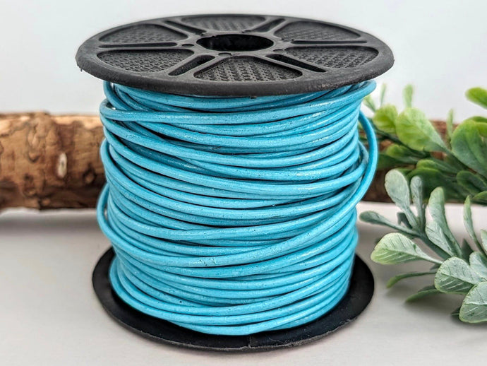 Turquoise Blue - Genuine Leather Cord - 1yd #17