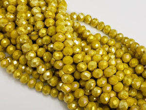Mystic Canary Yellow - Super Shine Faceted Crystals  - 8x6mm - 16" Strand
