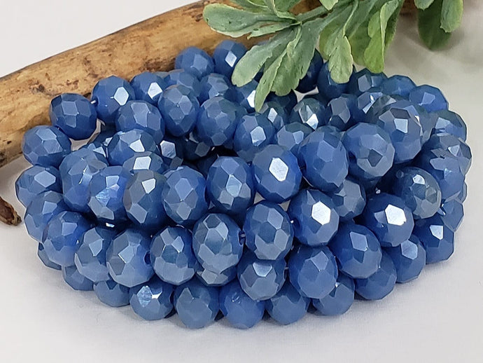 Denim - Super Shine Faceted Crystals  - 8x6mm - 16