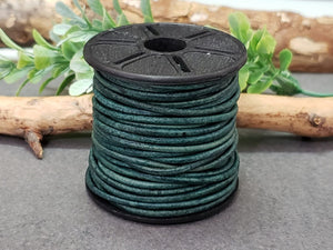 Antique Turquoise - Distressed Leather Cord - 1yd #413