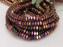 Load image into Gallery viewer, Metallic Gold Rainbow Diamond-Cut Hematite - 4mm - 16&quot; strand

