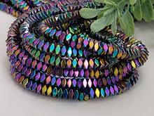 Load image into Gallery viewer, Metallic Rainbow Diamond-Cut Hematite - 4mm - 16&quot; strand
