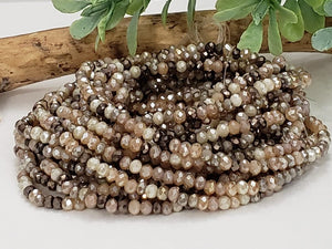 Champagne Foil Crystal Mix - 2x3mm - 15" Full Strand