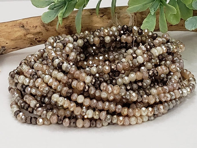 Champagne Foil Crystal Mix - 2x3mm - 15