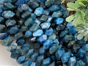 Faceted Apatite Freeform Rondelles - 5" Strand