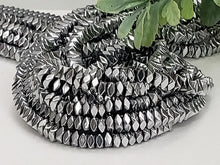 Load image into Gallery viewer, Re-STOCKED !! Metallic Silver - Diamond Cut Hematite Rondelle - 4mm - 16&quot; strand

