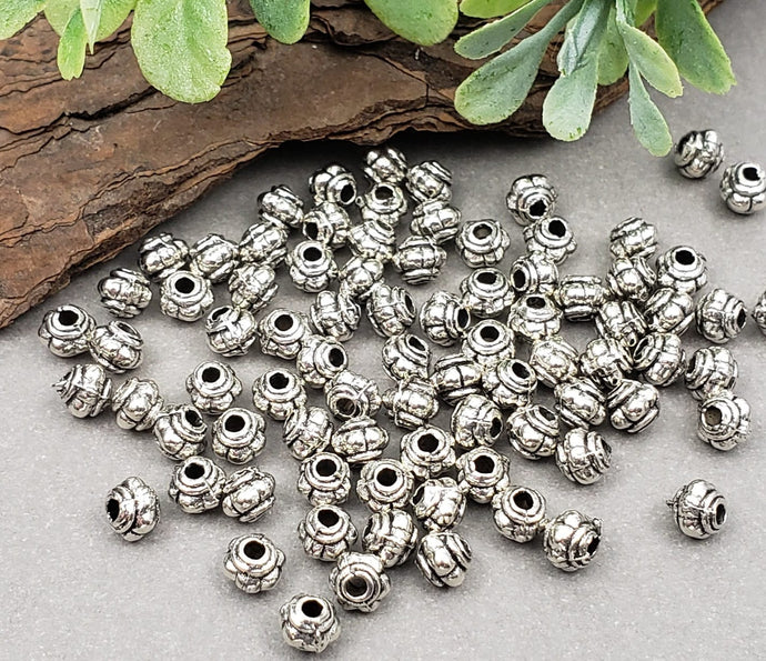 Tibetan Silver Lantern Spacer Beads - 4mm - 50pcs