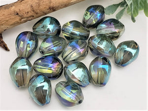 ** OVERSTOCK PRICE ** Mystic Moss Teardrop Crystal - 15x11mm - 12pcs