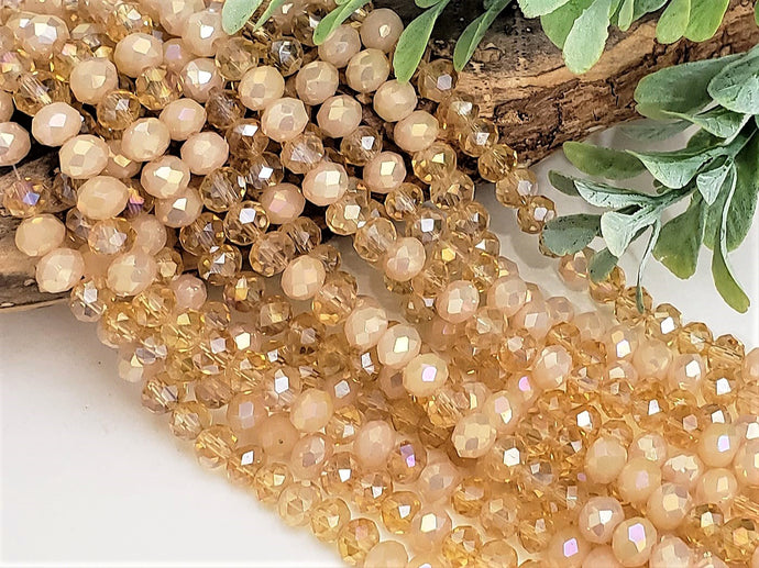 Mystic 2 Tone Champagne Crystal Mix - 4x6mm - 13