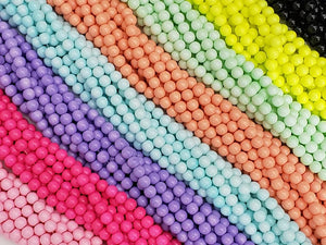 Candy Color Glass Beads - 6mm - 16" Strand