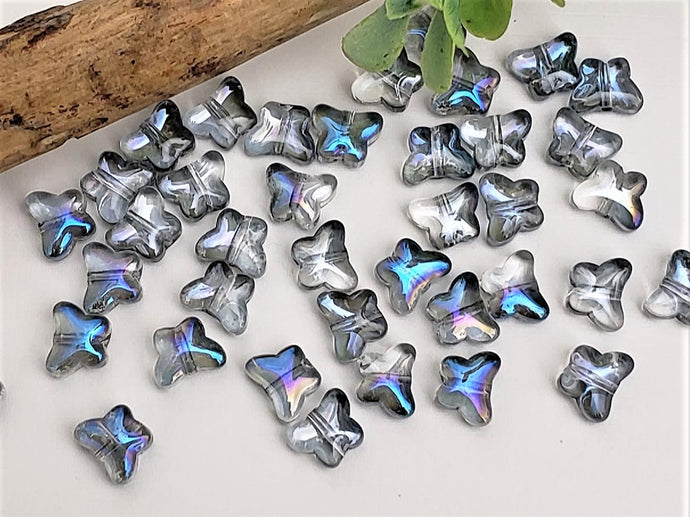 Mystic Blue Mini Butterfly Crystal - 8mm - 20pcs