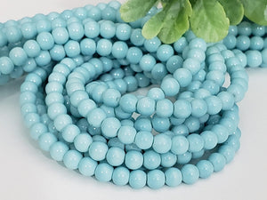 Candy Color Glass Beads - 4mm - 16" Strand