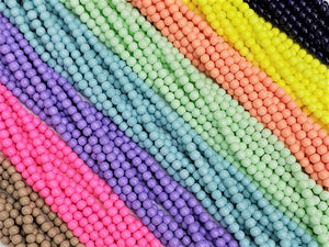 Candy Color Glass Beads - 4mm - 16" Strand