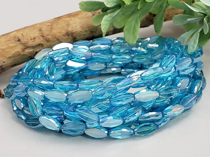Mystic Azure - Super Shine Faceted Marquise Crystals  - 8x4mm - 18
