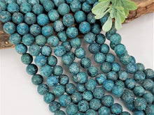 Load image into Gallery viewer, Matte Teal Iron Pyrite Jasper - 8mm - 8&quot;Strand
