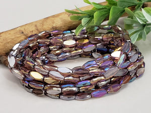 Mystic Purple - Super Shine Faceted Marquise Crystals  - 8x4mm - 18" Strand