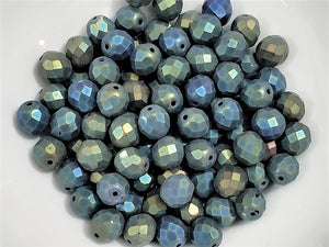 Matte Jet Iris Rainbow Czech Fire-Polished - 8mm - 20pcs