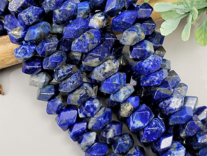 Lapis Lazuli Faceted Freeform Rondelles - 5