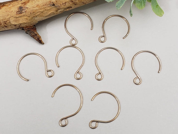 Rose Gold Earwire Hooks - Vacum Plating Stainless Steel - 18x14mm - 4pcs