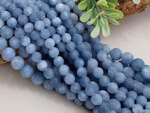 Old Denim - Matte Jade - 6/8mm - 15" Strand