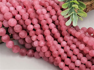 Raspberry Ruby - Matte Jade - 6/8mm - 15" Strand