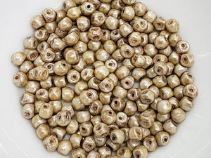 Champagne Luster Czech Mushroom Beads - 6mm - 50pcs