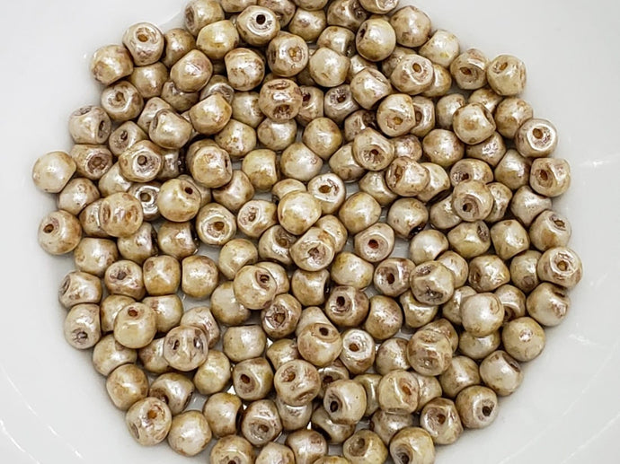 Champagne Luster Czech Mushroom Beads - 6mm - 50pcs