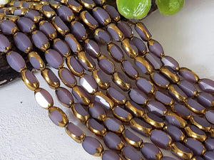 Lavender Bronze Faceted Rectangular Crystals - 14" Full Strand