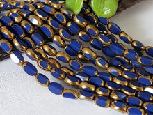 Charger l&#39;image dans la galerie, Egyptian Blue Bronze Faceted Rectangular Crystals - 14&quot; Full Strand
