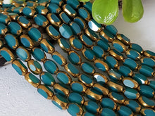 Load image into Gallery viewer, Deep Teal Bronze Faceted Rectangular Crystals - 14&quot; Full Strand
