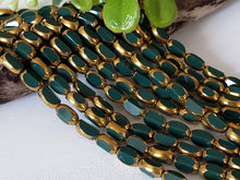 Charger l&#39;image dans la galerie, Pine Green Bronze Faceted Rectangular Crystals - 14&quot; Full Strand
