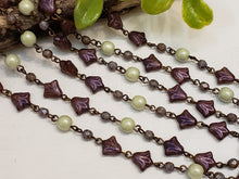 Load image into Gallery viewer, Luster Purple Tulip - Czech Rosary Chain - 1ft.
