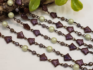 Luster Purple Tulip - Czech Rosary Chain - 1ft.