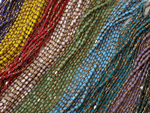Opaque Deep Teal * Rectangle Crystals - 14" Full Strand