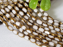 Load image into Gallery viewer, Antique White Bronze Faceted Rectangular Crystals - 14&quot; Full Strand
