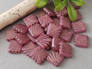 Luster Blush Rose Gold Wash Diafan - Czech Glass Beads - 17mm - 10pcs