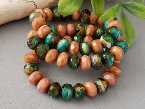 Desert Oasis - Czech Glass Rondelle Mix - 9x6mm - 20pcs