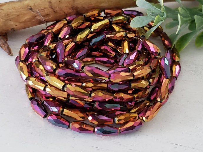 Magical Mix Faceted Teardrop Crystals - 10x3mm - 26