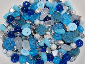 Aqua Blues Silver Czech Glass Bead Soup Mix - 50grms