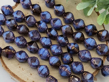 Load image into Gallery viewer, Opaque Purple Cornflower - Etched Czech Bicone - 10x8mm - 10pcs
