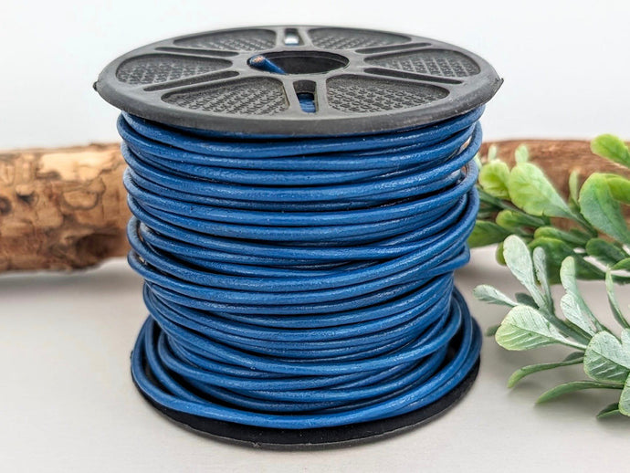 Irish Blue - Genuine Leather Cord - 1yd #38